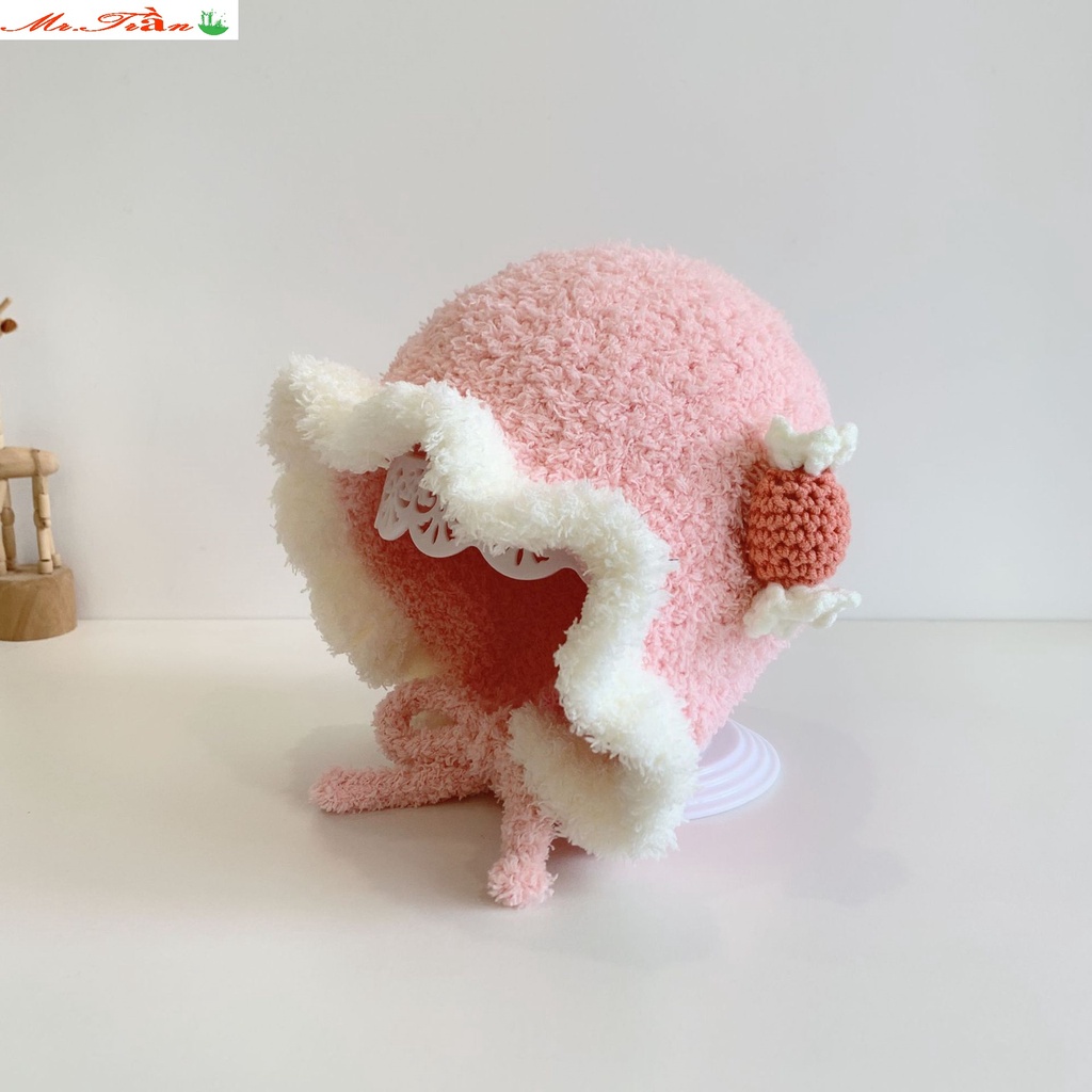 Mũ len ấm áp cho bé trai bé gái đội mùa đông lạnh giúp giữ ấm đầu mã hình Viên Kẹo phù hợp từ 5 tháng đến 2,5 tuôit