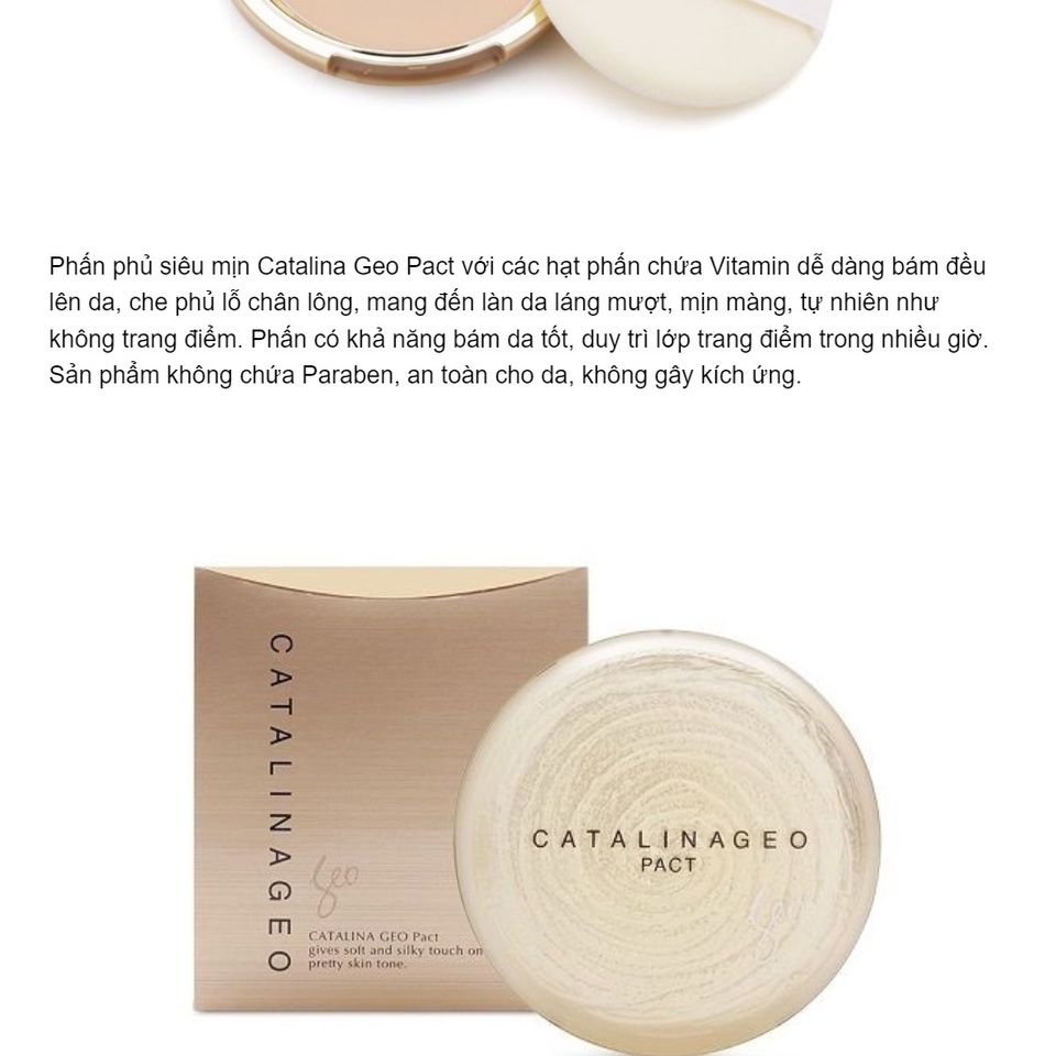 Phấn phủ Geo Lamy vàng siêu mịn Catalina Golden Pact – Hàn quốc