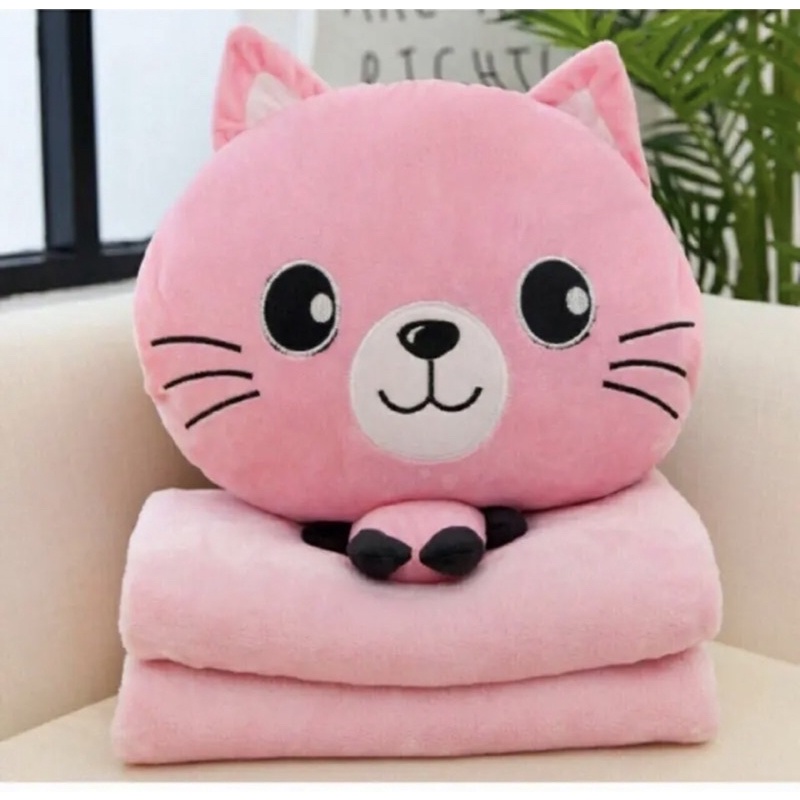 Bộ chăn mèo cute kèm mền 2 in 1  siêu tiện lợi