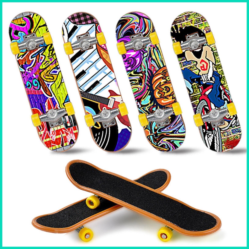 Ván Trượt Ngón Tay Mini Kèm Decal Dán Di Động Luyện Tập Cho Bé Trai Và Bé Gái