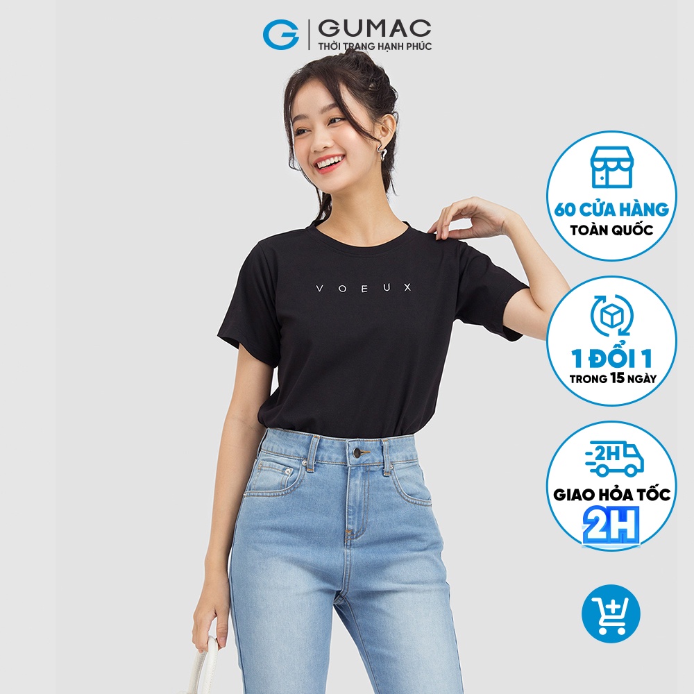 Áo thun cổ tròn thiết kế in họa tiết thời trang GUMAC