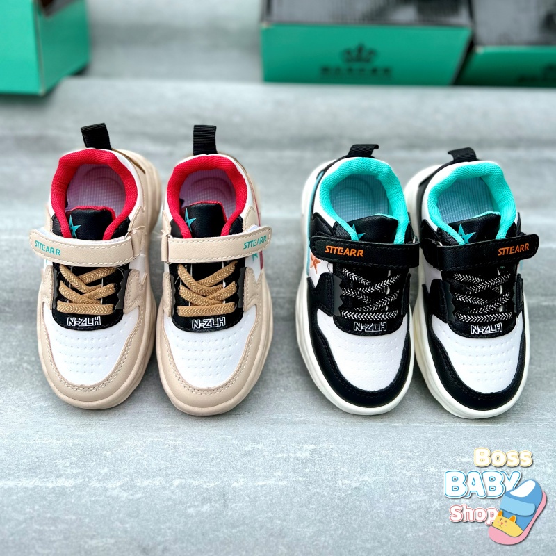 Giày Thể Thao Cho Bé Từ 1-7 Tuổi Phong Cách Mới 2022 Quai Ngang Đế Êm Nhẹ Họa Tiết Ngôi Sao (TH-710)