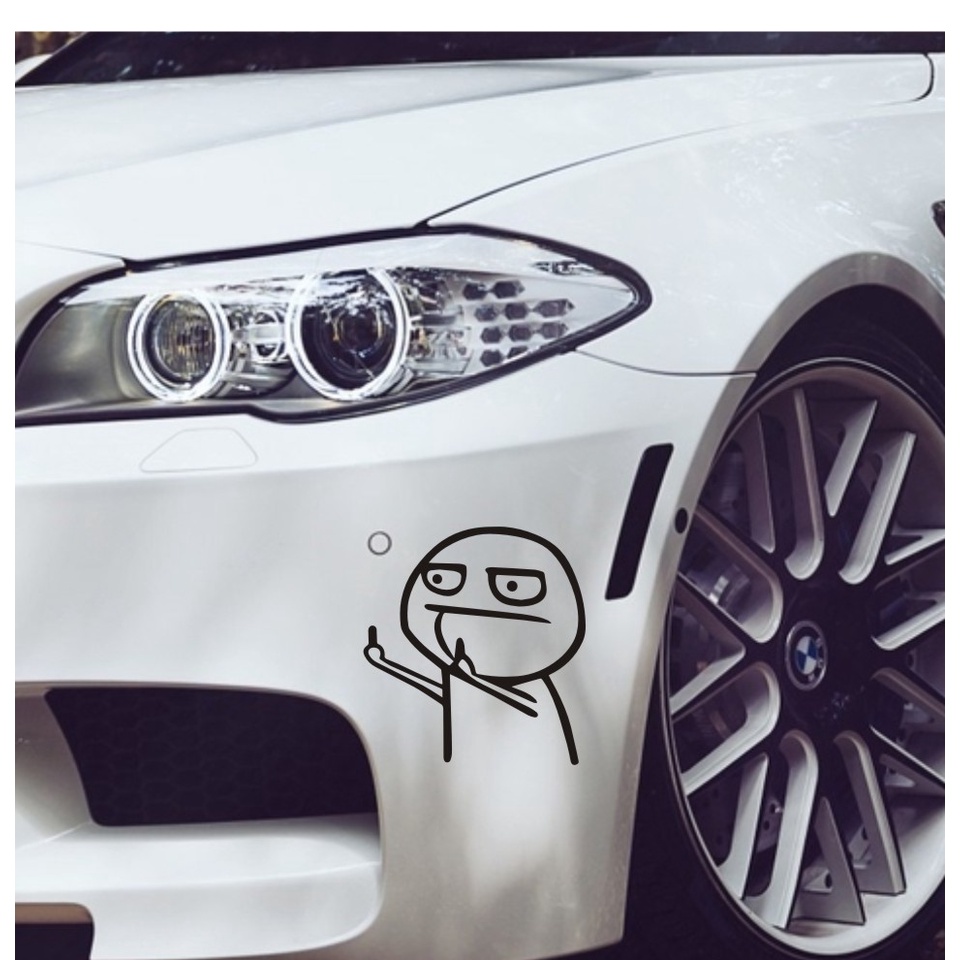 Sticker Chỉ Ngón Giữa, Tem Trang Trí Xe Hơi (15x13cm)