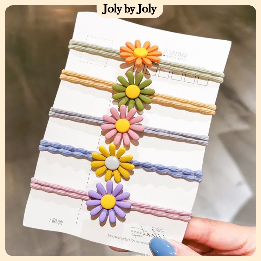 Dây Buộc Tóc Hoa Cúc JOLY BY JOLY Thun Co Dãn Nhiều Màu Sắc Phong Cách Hàn Quốc Khỏe Khoắn