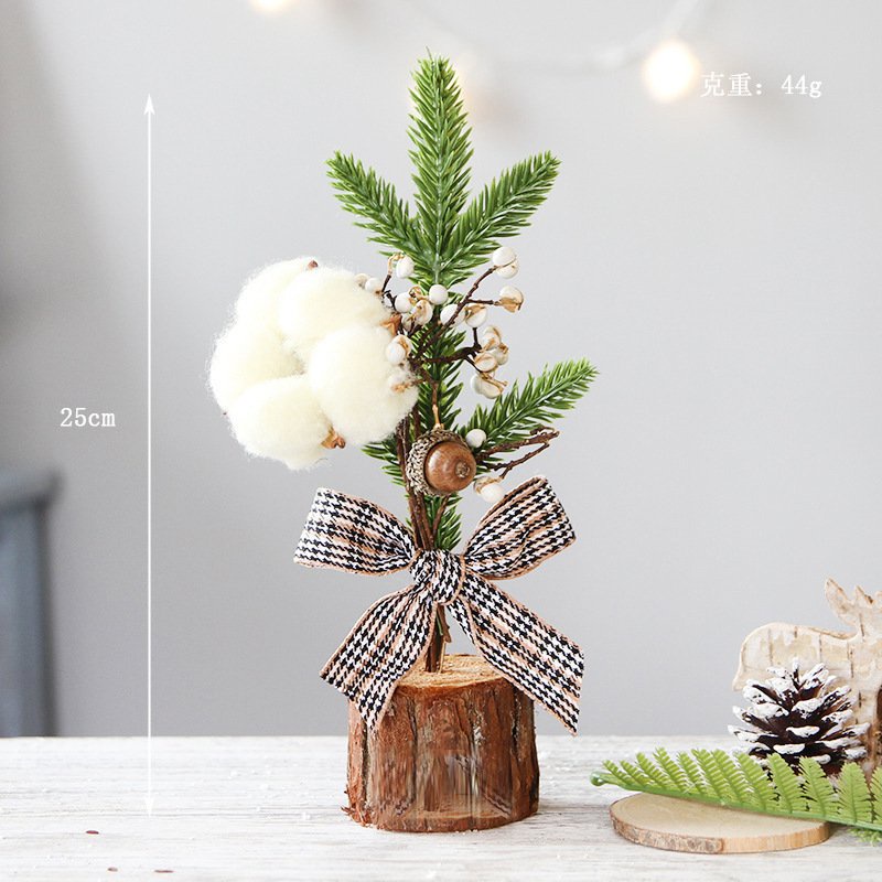 Cây thông mini trang trí Noel/ Set quạt giấy nhung chữ Lộc decor Tết