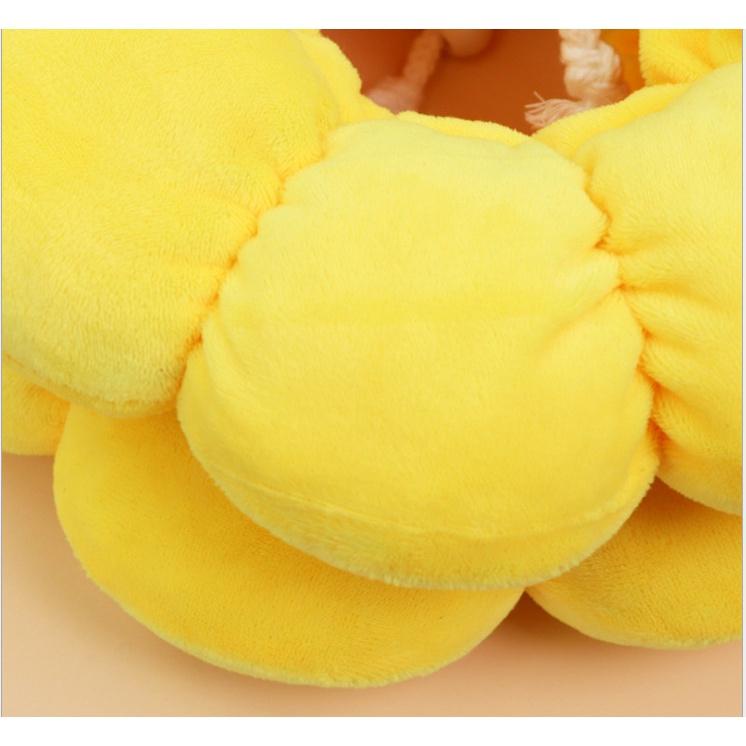 Vòng Cổ Chống Liếm Hình Hoa Hướng Dương Có Dây Rút Cho Chó Mèo - Bằng Bông Mềm Mại, Nhẹ Nhàng