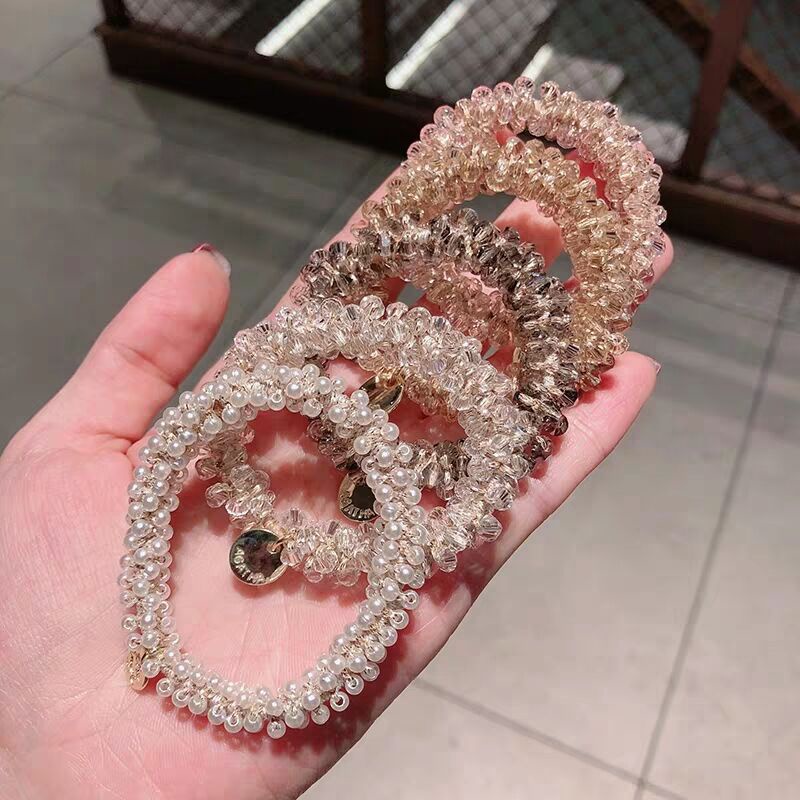 Dây Buộc Tóc Cao Su Đính Pha Lê Nhã Nhặn