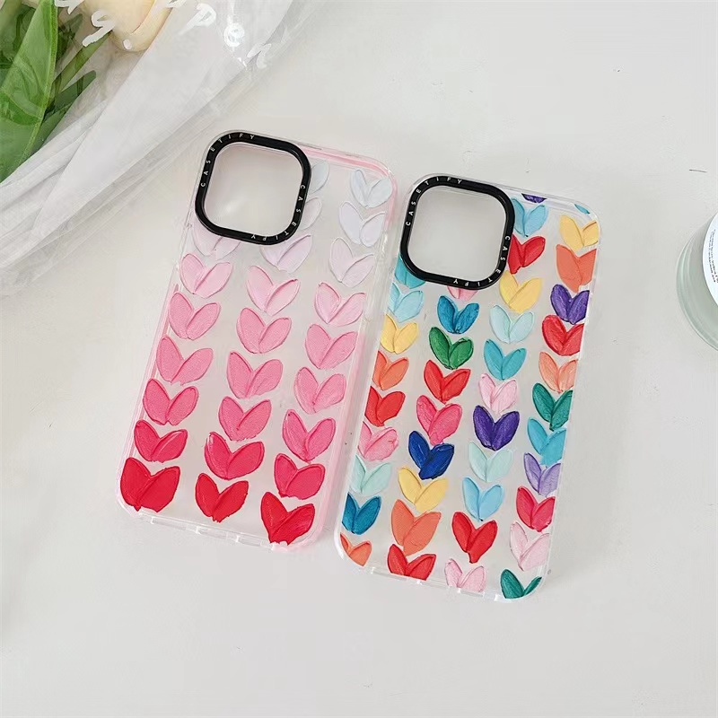 Ốp Điện Thoại Tpu In Hình Trái Tim Màu Gradient Cho iPhone 14 13 12 11 Pro MAX IX XS MAX XR