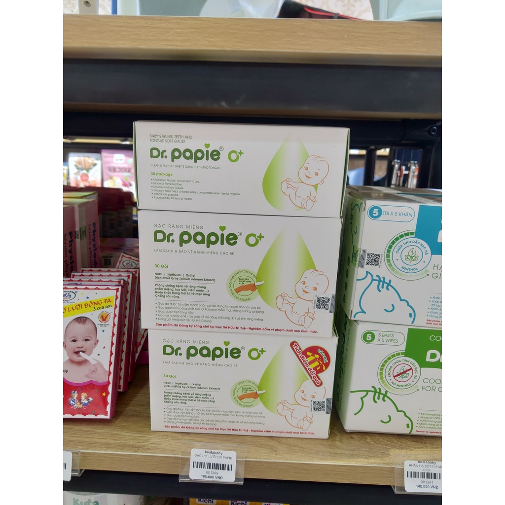 Gạc rơ lưỡi Dr.Papie hộp 30 miếng