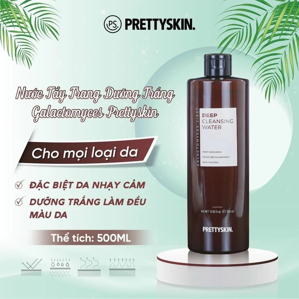 Nước tẩy trang Pretty Skin Rau má, Dưỡng sáng, Cấp ẩm
