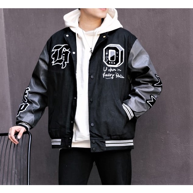 Bomber QC chất MALTRIK BIGSIZE, áo khoác nỉ bông dày dặn dài tay phối da cao cấp phong cách năng động