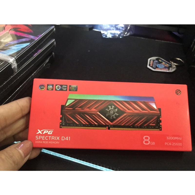 RAM PC ADATA DDR4 XPG SPECTRIX D41 X TUF 8GB 3200 BLACK/RED RGB BẢO HÀNH 5 NĂM