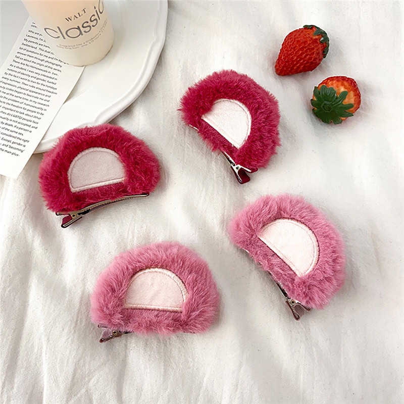 Strawberry Bear Plush Headband Kawaii Disney Anime Series Lotso Headdress Cartoon Face Washing Cute Headdress Baby Girl Gifts timetunnel