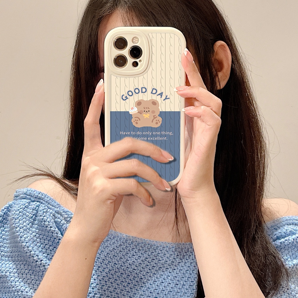 Ốp Điện Thoại tpu Hình Gấu Kèm Dây Đeo Cho iPhone 7plus 11 12Pro 8plus 12 13pro 12promax 7g 6plus xs xr xsmax 11pro max