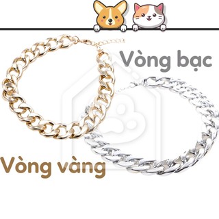 Dây chuyền vòng cổ vàng bạc chó mèo thú cưng chất liệu nhựa - Bivido