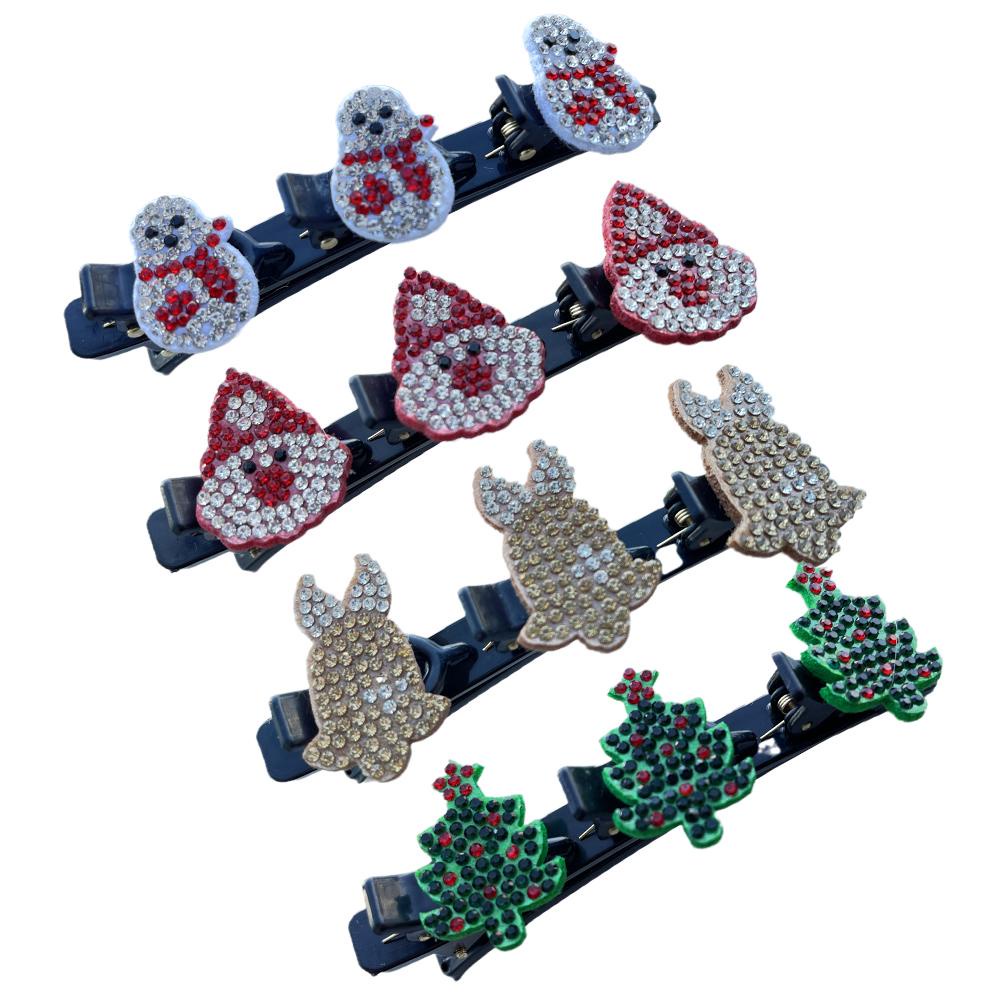 Kẹp Tóc Bện Đính Đá Lấp Lánh Trang Trí Cây Thông Giáng Sinh Y2M2