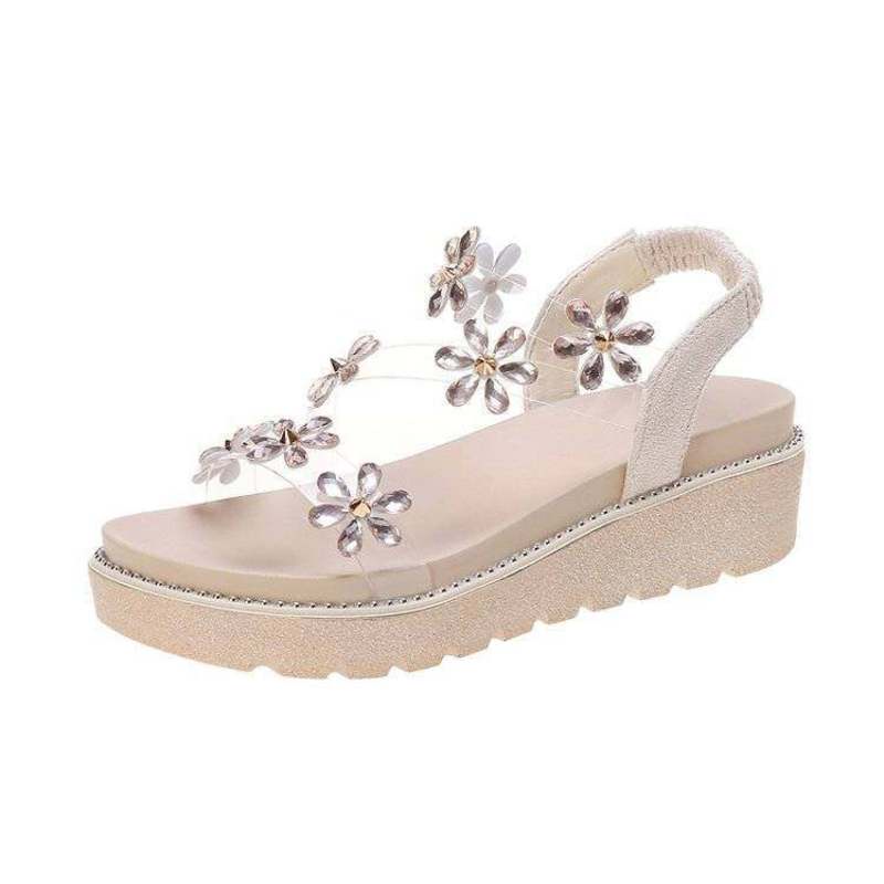 Giảm Giá Dép Sandal Đế Xuồng Thời Trang Hàn Quốc Cho Nữ Kasut Peremuan Peremuan Perlipar perempuan cantik mura