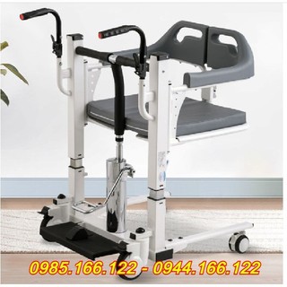 Xe lăn ghép mảnh nâng hạ bệnh nhân sử dụng bittong thuỷ lực, tay quay