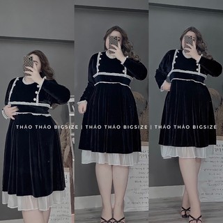 Đầm nhung tiểu thư cổ điển bigsize - múp bigsize 60-100kg