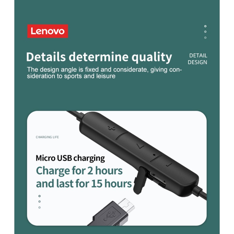 Lenovo Tai Nghe Không Dây Sh1 Tai Nghe Thể Thao Xe05 Xe66 Pro He05 Tai Nghe Bluetooth 5.0 Tai Nghe Đeo Cổ Tai Nghe VN