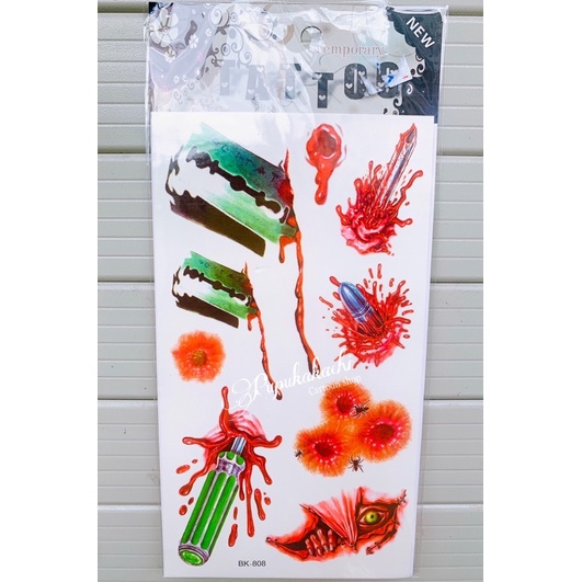 Hình Xăm Dán Mẫu Vết Thương Đồ Chơi Hoá Trang Halloween