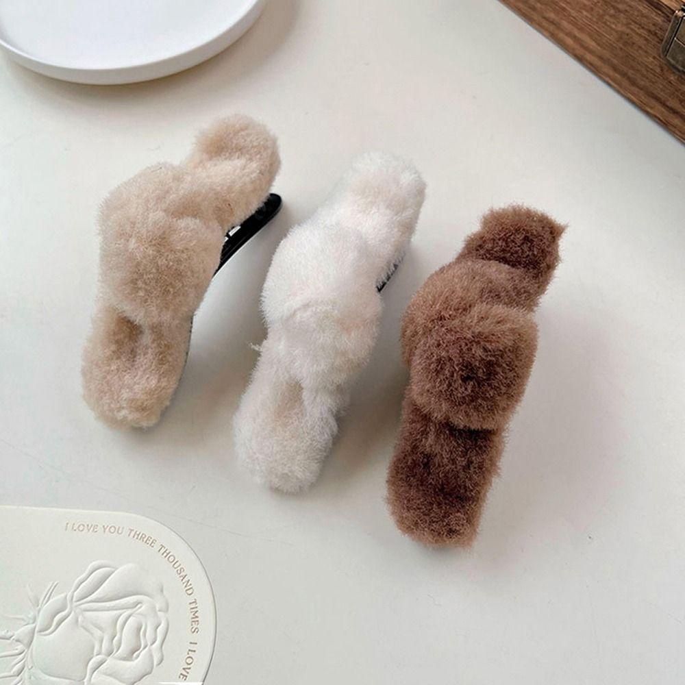 Kẹp Tóc Đuôi Ngựa Bằng Lông Thỏ Nhân Tạo Kích Thước Lớn Thời Trang Mùa Đông Hàn Quốc Cho Nữ