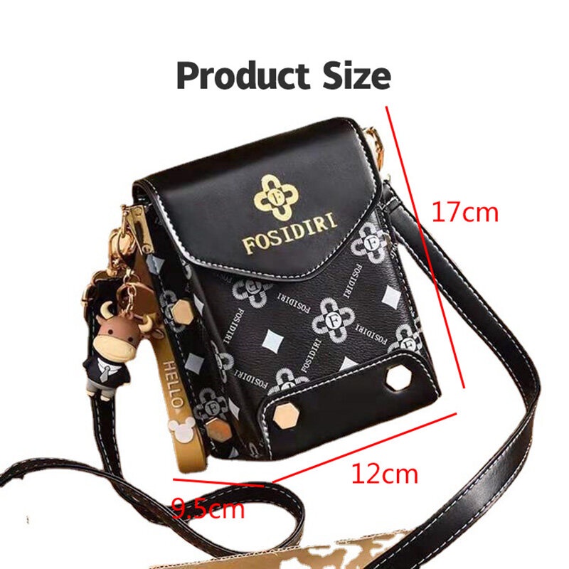 MISCHA Túi Da PU Đeo Chéo Nhẹ In Họa Tiết Thời Trang Dùng Đựng Điện Thoại