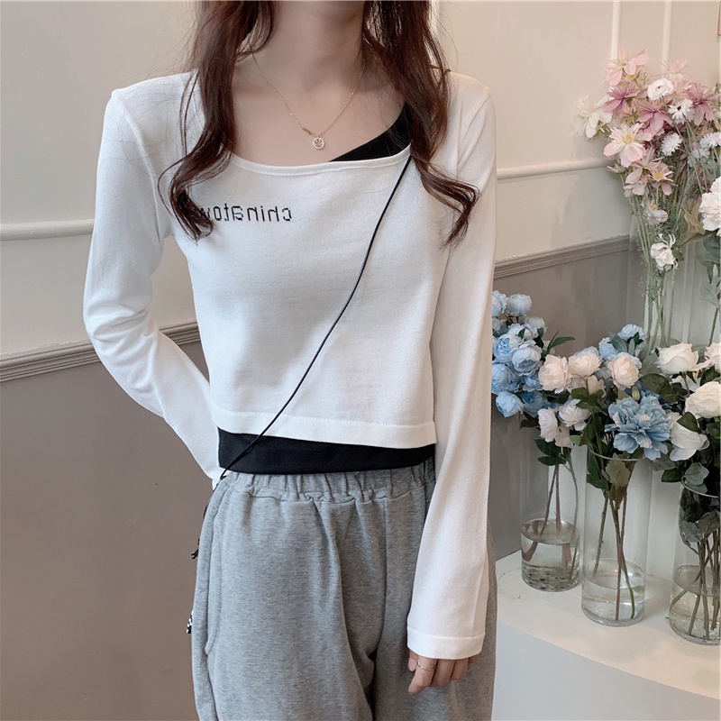 NRVP Áo Thun Nữ Dài Tay Dáng Rộng In Hình Phong Cách Hàn Quốc Kiểu Mới