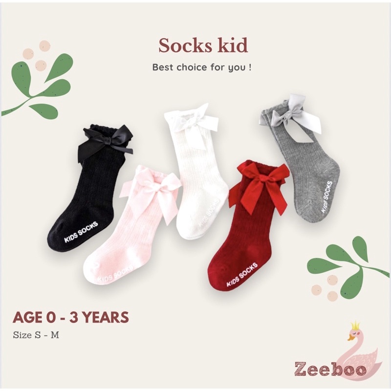 Tất cao cổ đính nơ cho bé gái từ 0 - tuổi, 1 - 3 tuổi, kiểu dáng bốt xinh xắn màu sắc dễ mix đồ, mặc kèm body chip, váy