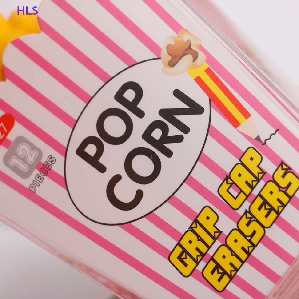 1 Bộ Gôm Tẩy Hình Bắp Rang Bơ Hoạt Hình Đáng Yêu