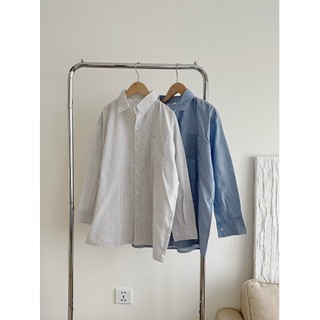 Áo sơ mi kẻ chất thô oversize, áo kiểu