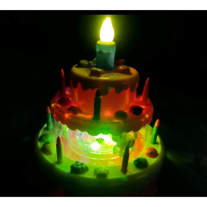 Đồ Chơi Bánh Sinh Nhật 3 Tầng Có Đèn Nhạc, Di Chuyển, đáng yêu Cho Bé Yêu