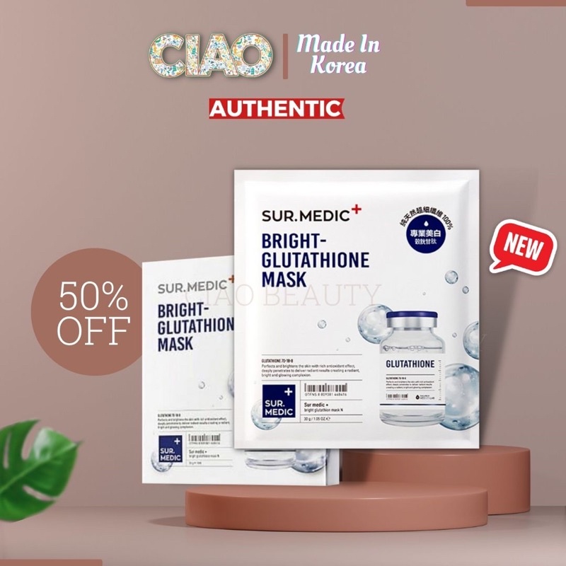 MẶT NẠ SUR MEDIC BRIGHT GLUTATHIONE Mask Trắng Da Hàn Quốc