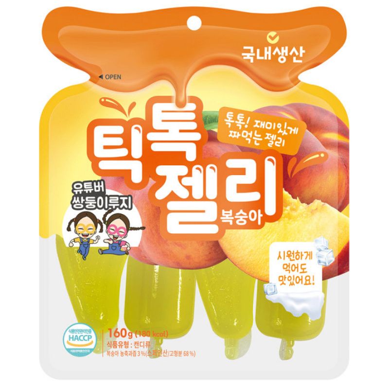 Thạch Tiktok Hàn Quốc Vị Dâu, Nho, Đào, Táo Gói 160g