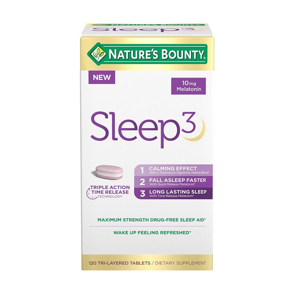Viên uống hỗ trợ giấc ngủ Nature’s Bounty Sleep3 Melatonin 10mg 120 viên của Mỹ