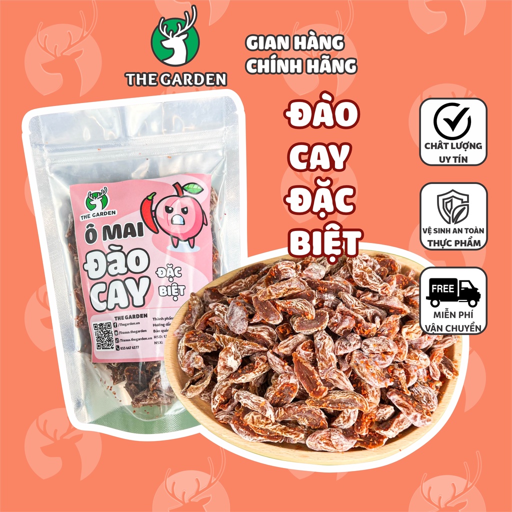 Ô Mai Xí Muội Đào Cay Đặc Biệt The Garden 100gr Mix 3 Vị Chua Cay Ngọt