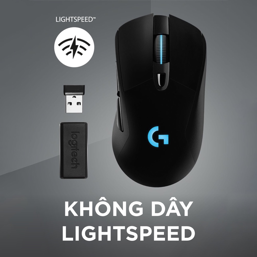 Chuột game không dây Logitech G703 Hero - Cảm biến Hero 25k, RGB, tùy chỉnh trọng lượng - Hàng Chính Hãng