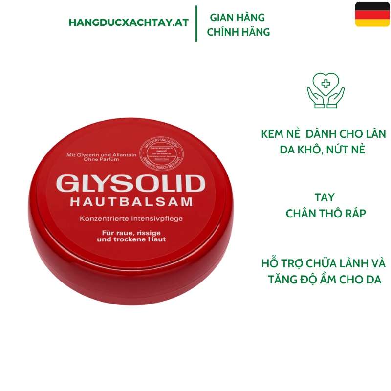 Kem nẻ, nứt gót chân Glysolid Hautbalsam, 100 ml của Đức