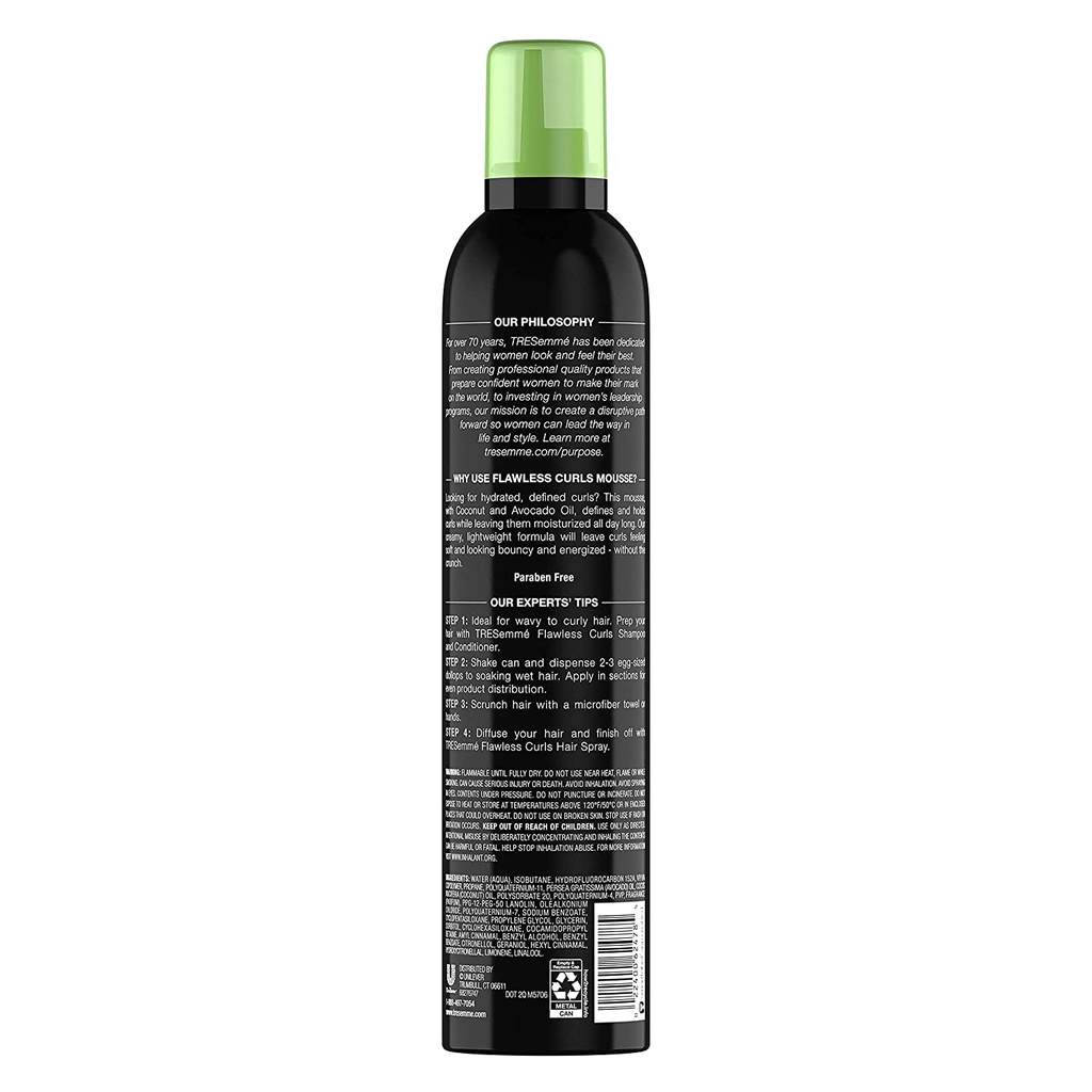 Mousse giữ nếp tóc xoăn TRESemmé Flawless Curls Moisturizing Extra Hold Flawless Curls Styling Mousse 297g