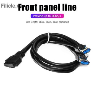 PC Case 20Pin to 2 Port USB 3.0 Front Panel Cable Adapter with Fixed Foot
