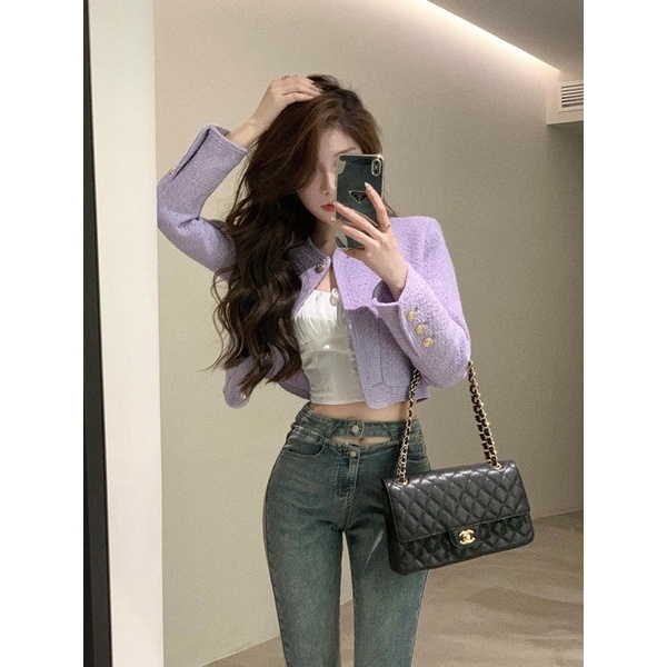 Áo tweed Quảng Châu croptop sang chảnh | BigBuy360 - bigbuy360.vn