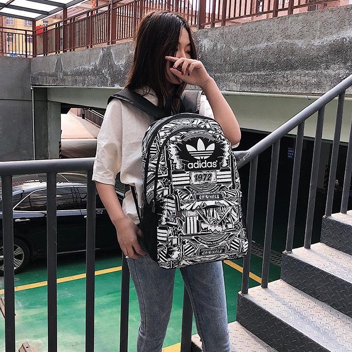 Balo đi học họa tiết Tokyo, balo phong cách đường phố chất liệu Polyester