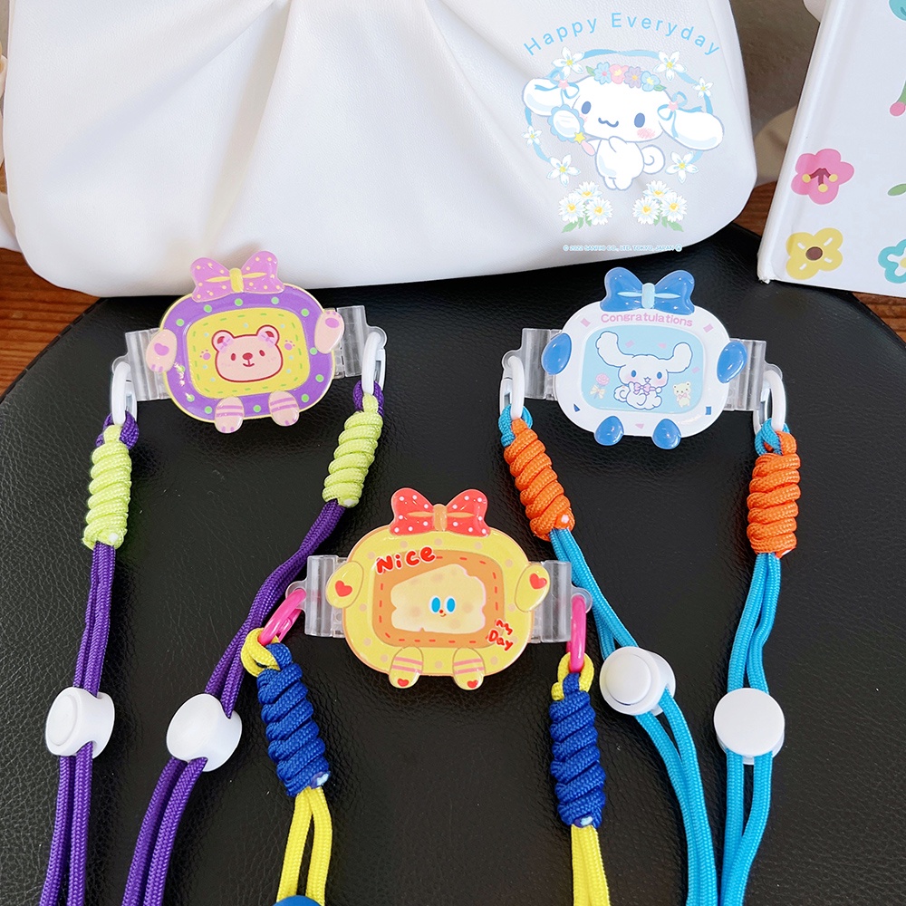 Dây Kẹp Điện Thoại Hình Gấu / Thỏ / Phô Mai / Gấu Nhiều Màu Chống Thất Lạc Dễ Phối Đồ
