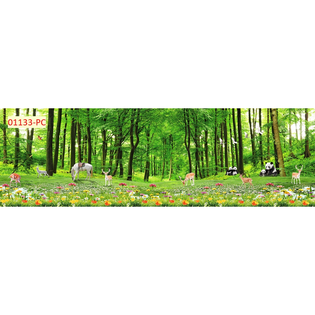 Tranh vải lụa dán tường phong cảnh thiên nhiên phòng khách, phòng ăn, phòng ngủ 3D