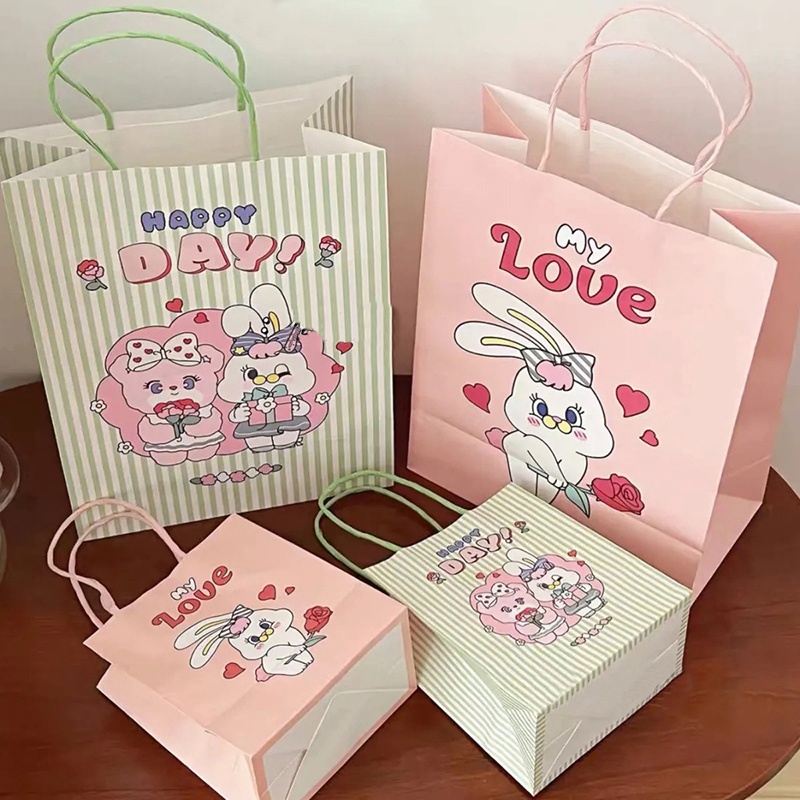 Túi Giấy Kraft Đựng Quà Sinh Nhật Hình Thỏ Đáng Yêu