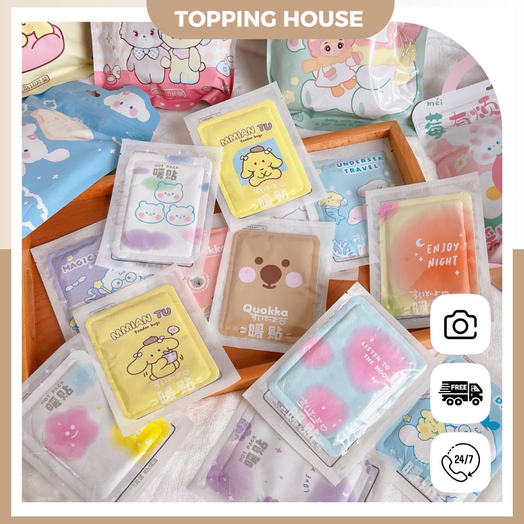 Miếng Dán Giảm Đau Bụng Kinh, Giữ Nhiệt Sưởi Ấm Cơ Thể, Chườm Ngày Đèn Đỏ Thảo Dược Thiên Nhiên - Topping House - DC31