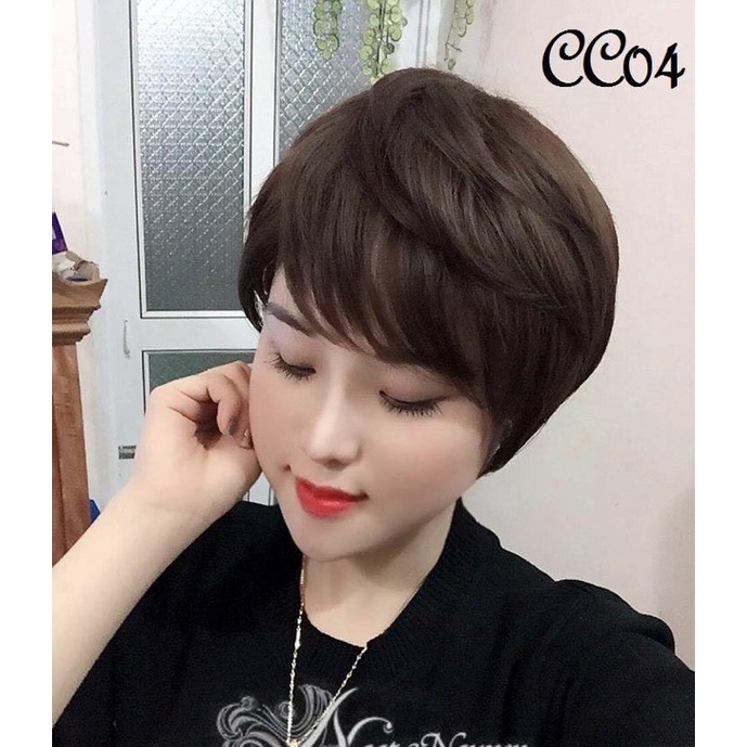 Tóc giả cả đầu trung niên xoăn lững+ xoăn tém