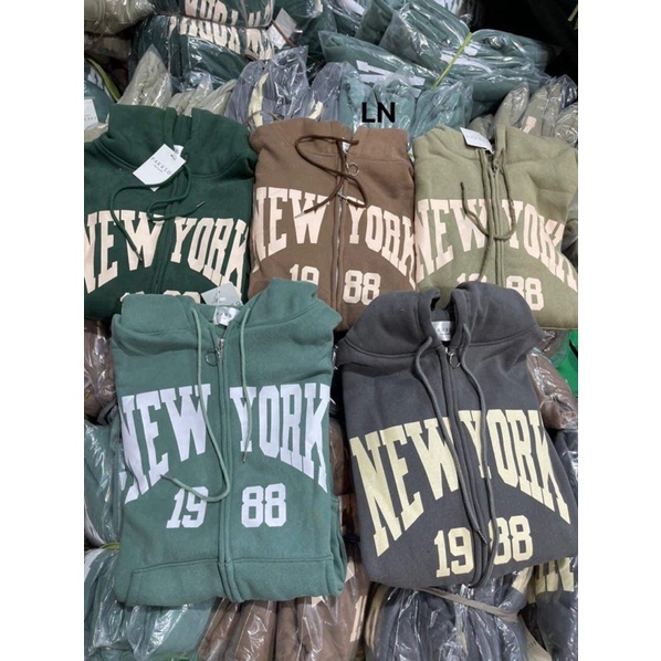 Áo khoác nỉ NEW YORK 1988 mũ 2 lớp TH6