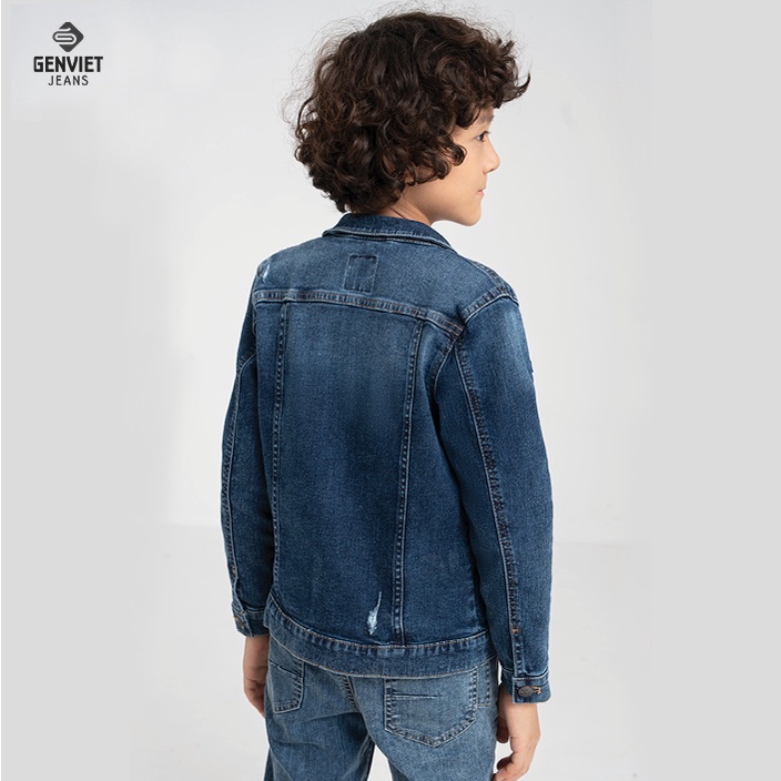 [Mã FATOP12 giảm 30K đơn 150K] Áo Khoác Jeans Bé Trai Genviet Kids N6121J8058