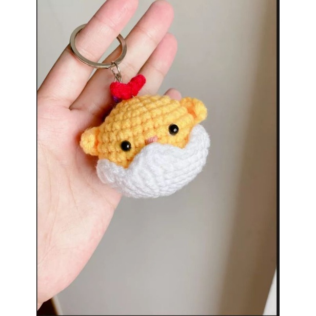 Móc khóa gà con bằng len Handmade đáng yêu